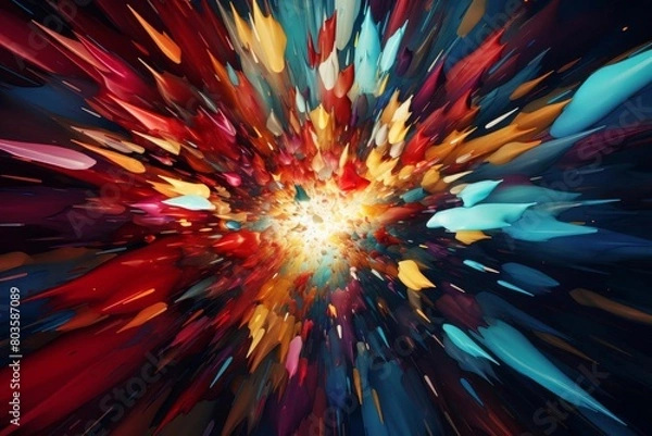 Fototapeta abstract background,color explosion,particles,matte,sharp focus,extreme angle