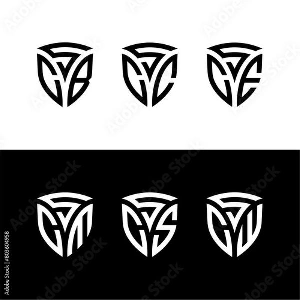 Fototapeta SCC Shield Lettermark Logo Set.