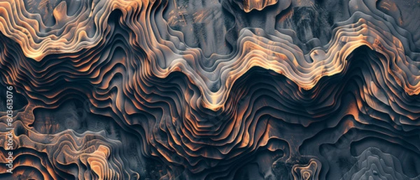 Obraz A mountain topographical map.