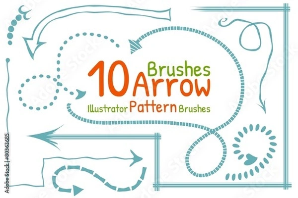 Fototapeta Vector brushes set with arrows