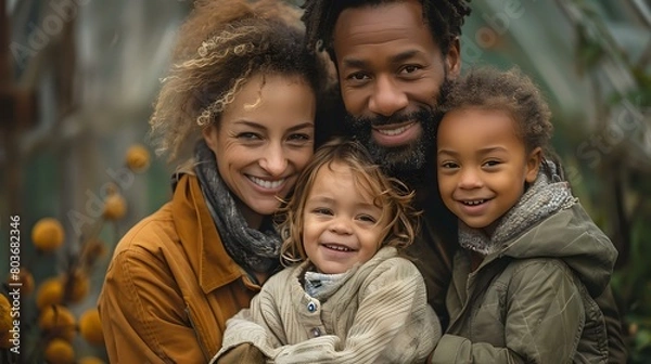 Fototapeta Affectionate Family Moment: Capturing Genuine Joy