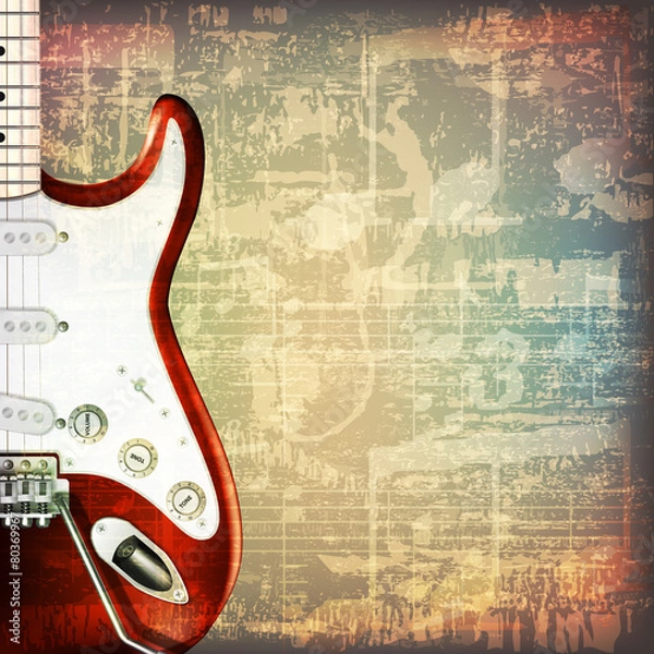 Obraz abstract grunge background with electric guitar