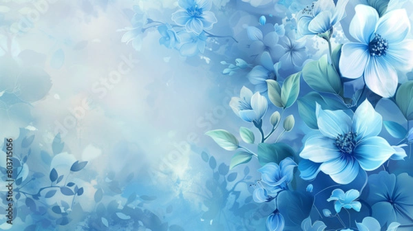 Obraz Clip art background of blue flowers