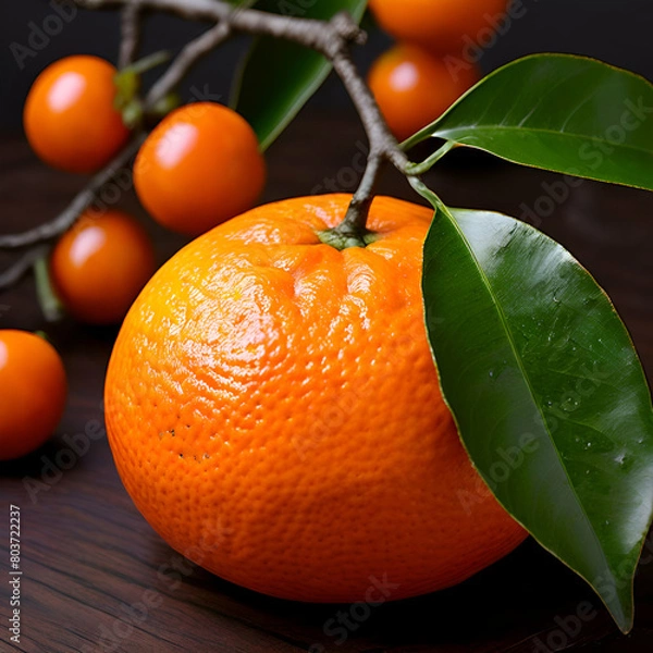 Obraz il kako un frutto tipico della stagione autunnale che si distingue per il suo tipico colore aranci, harevst peach ripe orange,generate ai