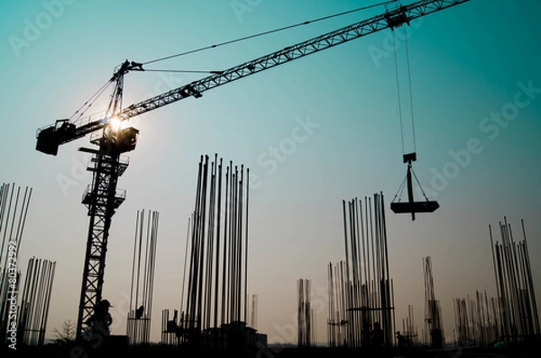 Obraz Tower crane in construction