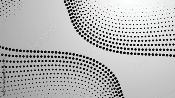 Obraz Black and white halftone dots pattern. abstract vector background