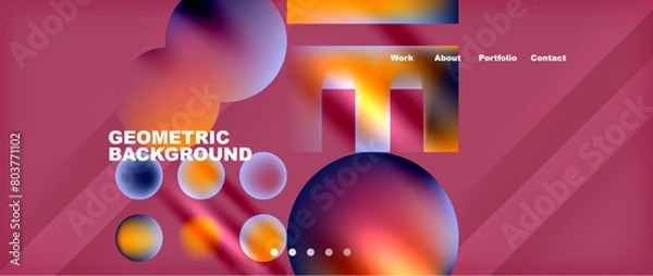 Fototapeta A vibrant geometric background featuring circles and lines in shades of purple, magenta, and violet. Perfect for automotive lighting, entertainment, and music visuals