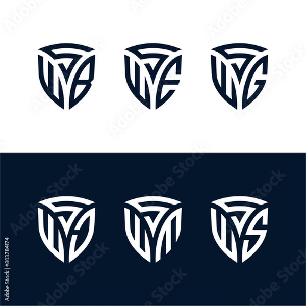 Obraz SWB Shield Lettermark Logo Set.