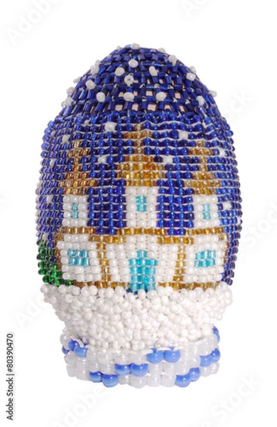 Obraz easter egg from beads isolated on white