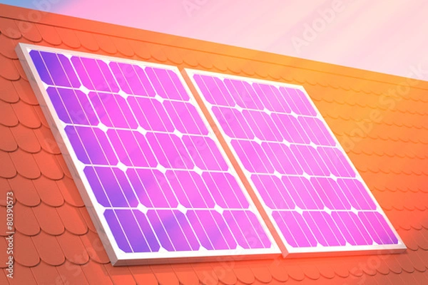 Obraz sun rays solar panel