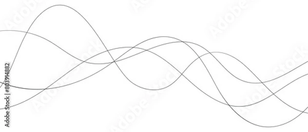 Fototapeta abstract simple black curve line design can be used background, banner, poster.