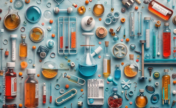 Obraz Scientific Symphonies: Intricate Patterns in Chemistry and Science Equipment