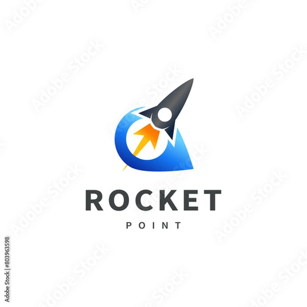 Fototapeta Rocket point vector logo design illustration 2
