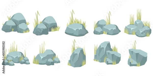Fototapeta Rock And Grass Vector