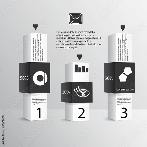 Obraz 3d business pillars vector template