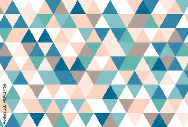 Fototapeta 背景イラスト_三角形モザイク_カラフル