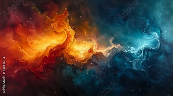 Fototapeta Abstract Color Field Painting: Emotions in Motion