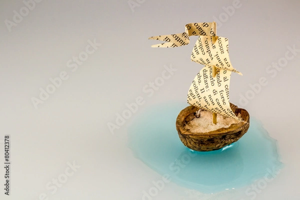 Obraz barca guscio di noce scrittore