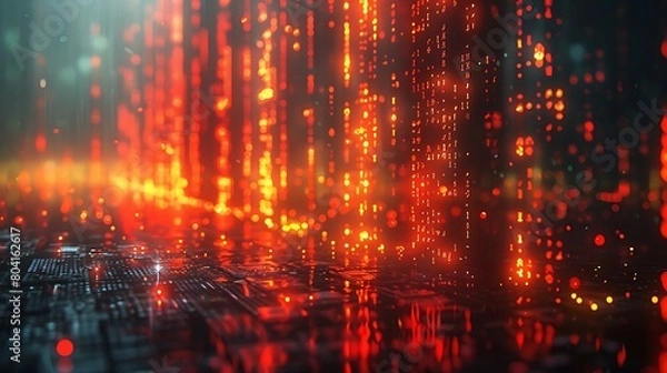 Fototapeta Visualize a documentary-style exposition on Bitcoin and the dark web.