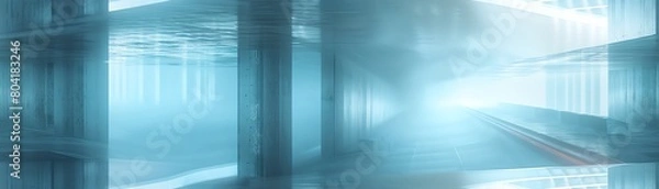 Fototapeta Craft a surreal scene of futuristic isolation with minimalist, dystopian elements, using unexpected camera angles to evoke a sense of unease and wonder