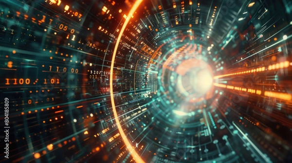 Obraz Abstract technology finance, quantum computing emerges as the harbinger of a new era, promising unparalleled processing power to unravel the intricacies of markets.
