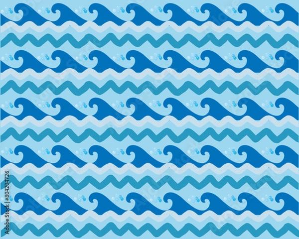 Fototapeta seamless pattern with waves water background
