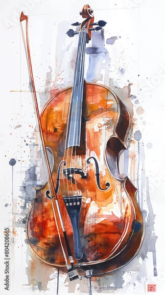 Obraz violon à l'aquarelle