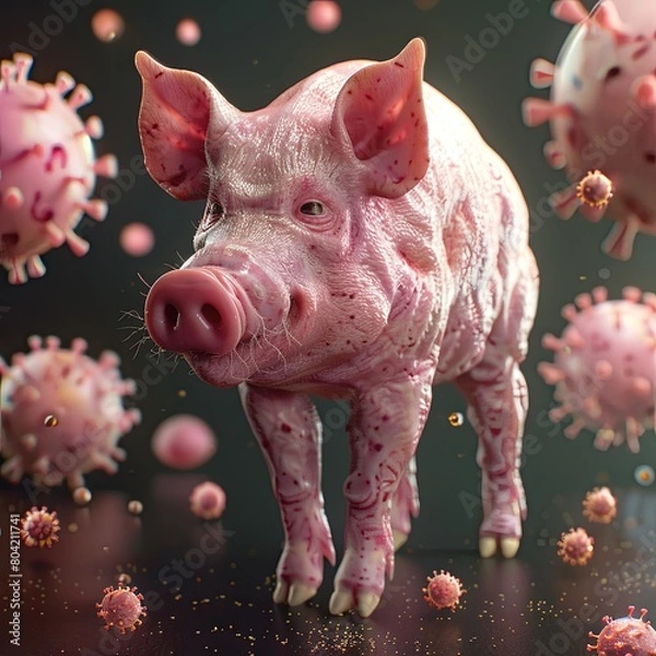 Obraz pig, virus, 3d concept