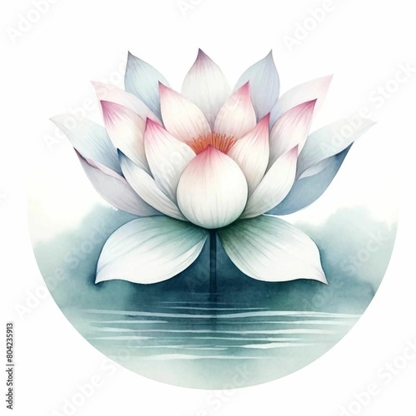 Fototapeta water lily flower on white background