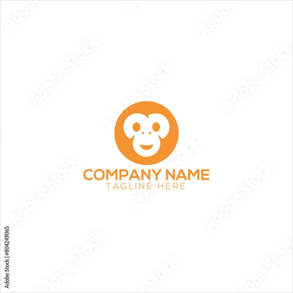 Obraz premium minimalism monkey vector logo icon illustration design
