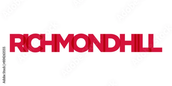Fototapeta Richmond Hill in the Canada emblem. The design features a geometric style, vector illustration with bold typography in a modern font. The graphic slogan lettering.