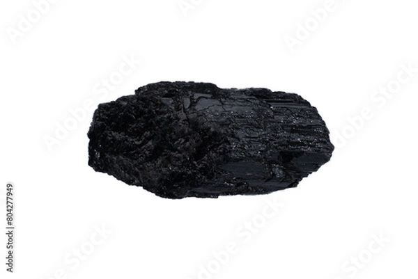 Fototapeta natural black tourmaline gem stone on the white background