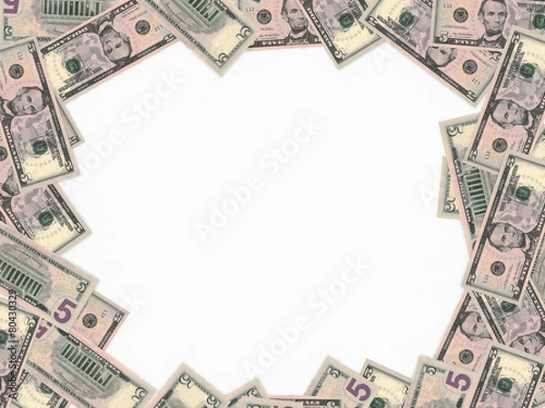 Fototapeta Five dollars background.