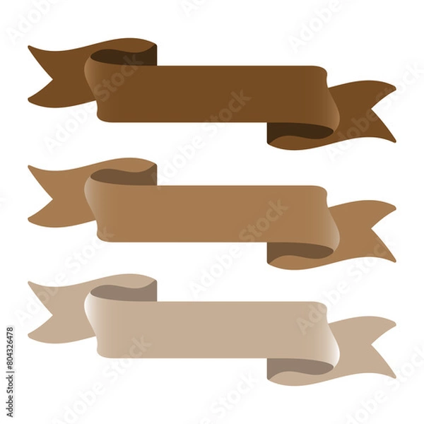 Obraz 茶色のリボン3種