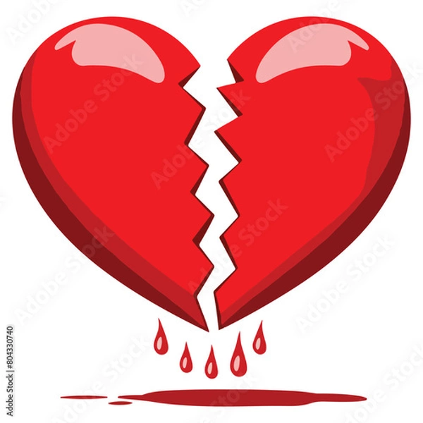 Obraz broken heart vector