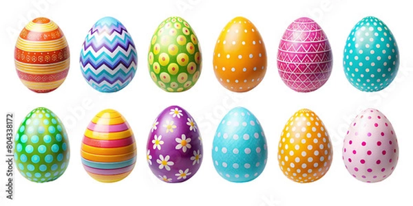 Obraz Happy easter colorful easter eggs set 
