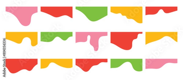 Obraz Compilation of assorted shapes for web page headers or footers. Design template serving as a separator on a landing page. Heading depicted in a flat vector style for web and template in eps 10.