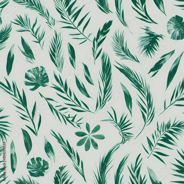 Obraz seamless pattern with green leaves
