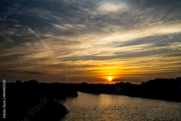 Obraz 茨城県小貝川の夕焼け