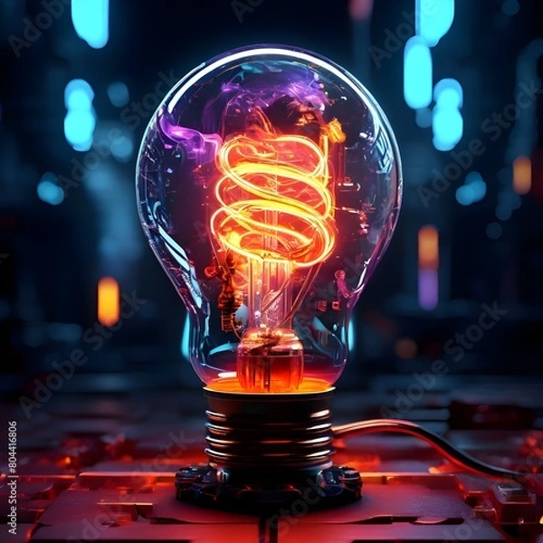 Obraz A bulb that emits a twisted color