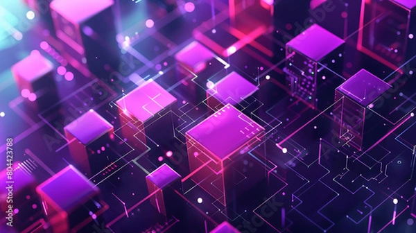 Obraz abstract 3d technology square background. 