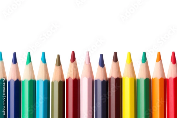 Fototapeta isolated olored pencils isolated with copy space for your text.