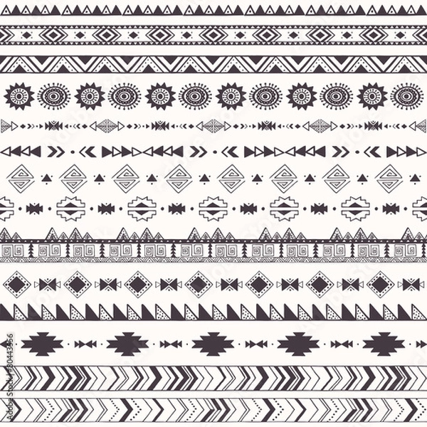 Obraz Seamless pattern with tribal motifs