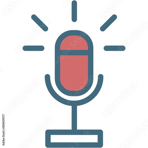 Fototapeta Radio microphone icon vector voice record button