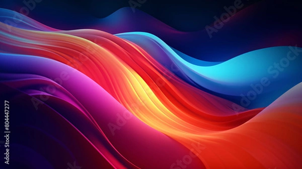 Fototapeta Abstract light rays and three-dimensional particles, technology concept background