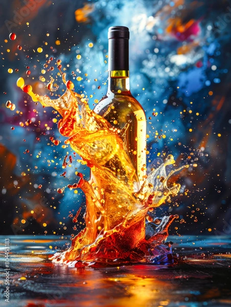 Fototapeta Explosive Fruit and Wine Splash Artwork.