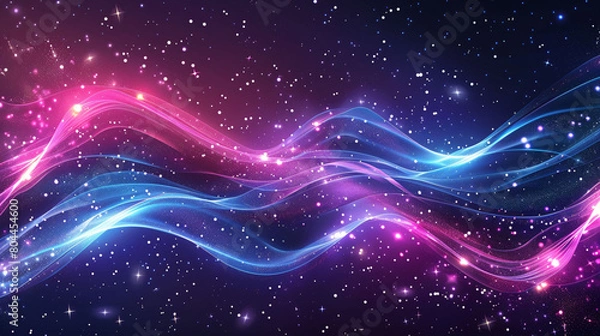 Fototapeta Streamline speed light blue purple special effect background, communication technology concept creative background