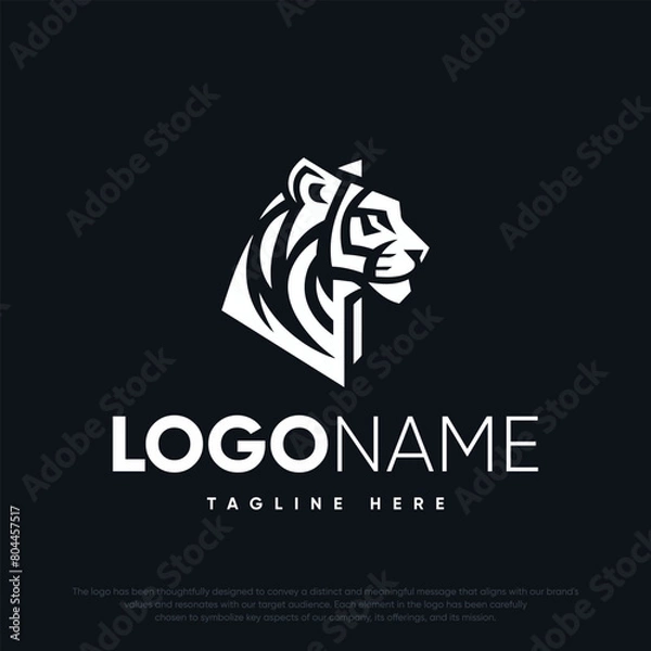 Fototapeta  Lion with crown logo template