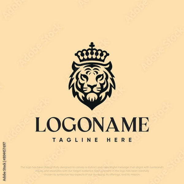Fototapeta  Lion with crown logo template