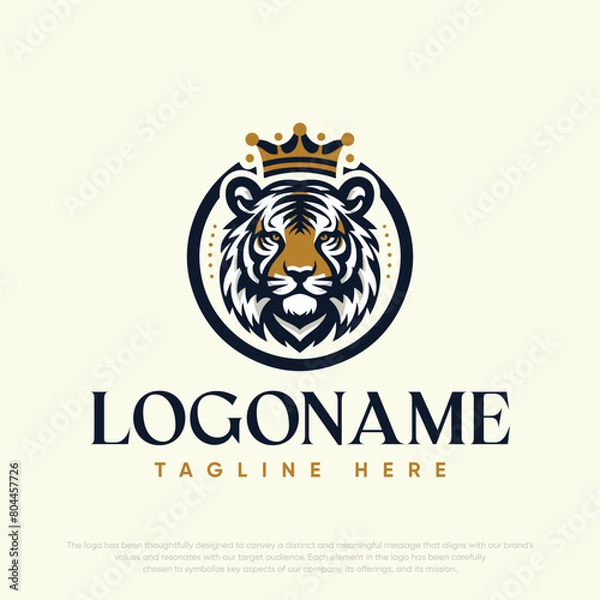 Fototapeta  Lion with crown logo template